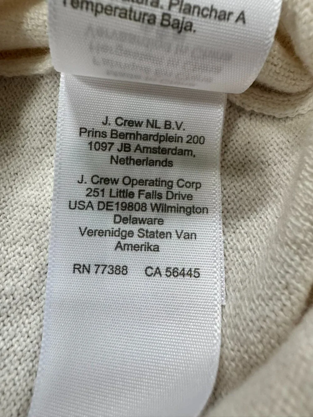J.Crew XXS Cream Ruffle‑Neck Lightweight Cotton Sweater Button-Back